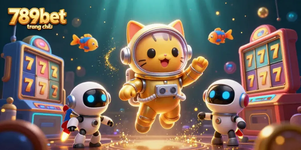 Engage with vibrant 789bet trang chủ casino adventure featuring 3D cartoon characters and casino elements.