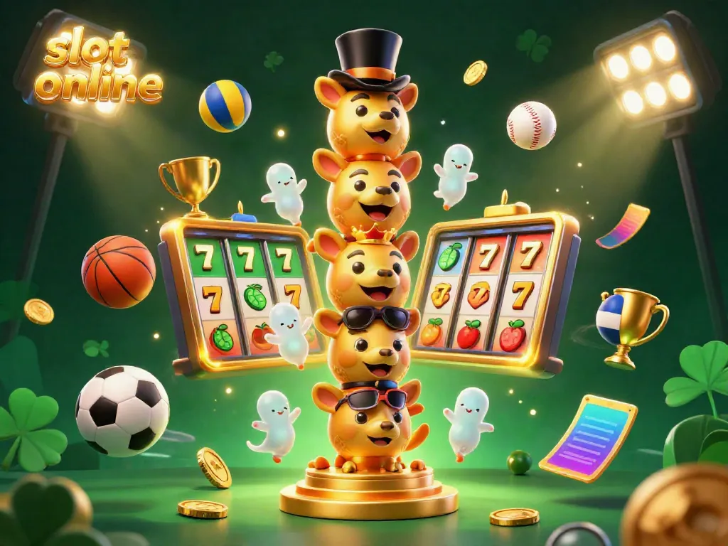 Engage with exciting slot online action featuring a dynamic 3D totem pole and flying casino elements.