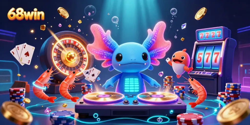 Experience the excitement of 68win with vibrant casino characters and dynamic gameplay elements.