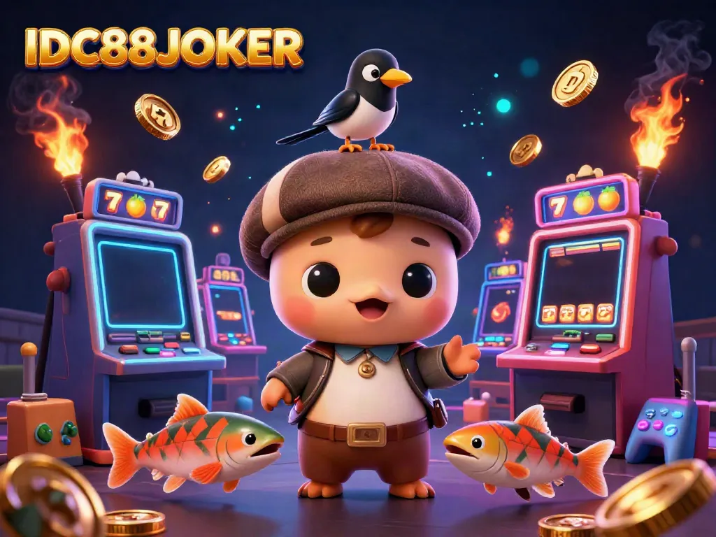 Experience thrilling slot action with IDC88JOKER featuring playful characters and vibrant game elements.