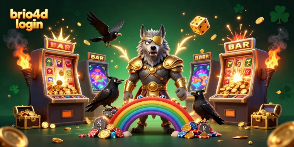 Experience the thrill of brio4d login with an epic Norse-themed casino scene bursting with excitement.
