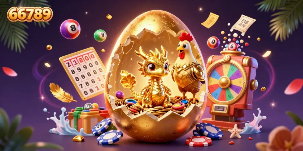 Experience 66789's thrilling gameplay with a luxurious golden dragon and vibrant lottery elements in action.
